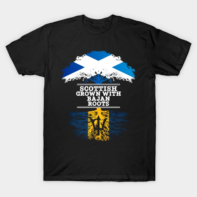 Scottish Grown With Bajan Roots - Gift for Bajan With Roots From Barbados T-Shirt by Country Flags